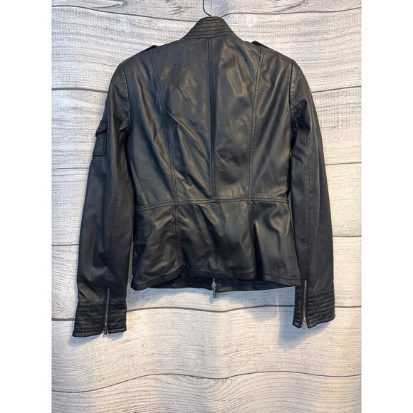 Tory Burch Black Leather Moto Jacket S - Picture 3 of 3